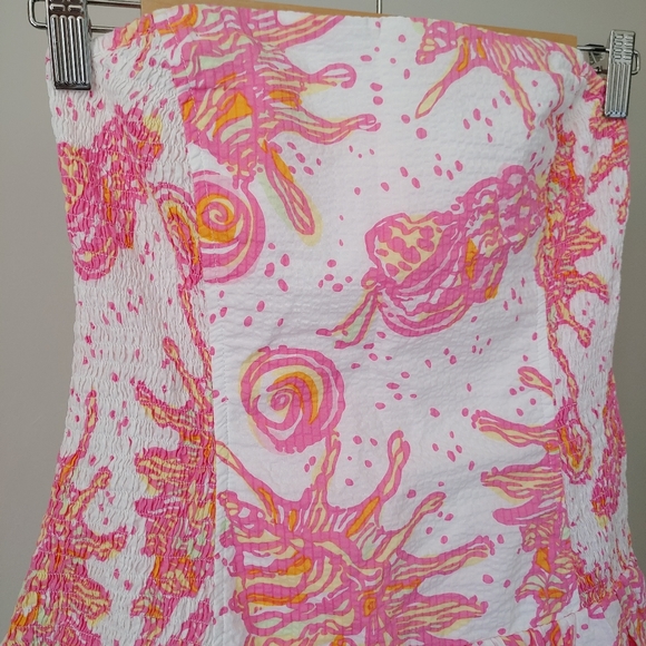 Lilly Pulitzer Conch Strapless Tiered Dress Small - Picture 6 of 16